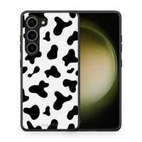 Thumbnail for Θήκη Samsung Galaxy S23 Cow Print από τη Smartfits με σχέδιο στο πίσω μέρος και μαύρο περίβλημα | Samsung Galaxy S23 Cow Print Case with Colorful Back and Black Bezels