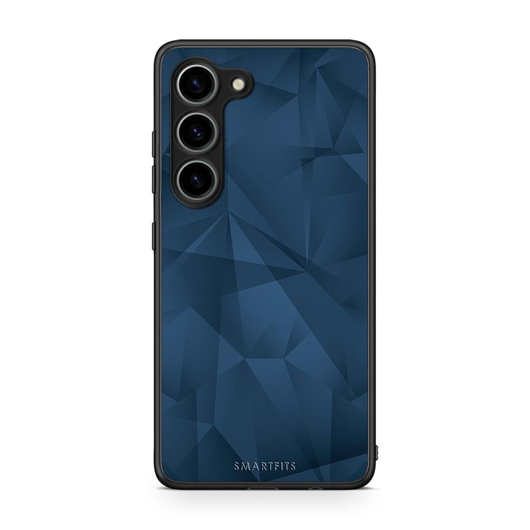 Θήκη Samsung Galaxy S23 Geometric Blue Abstract από τη Smartfits με σχέδιο στο πίσω μέρος και μαύρο περίβλημα | Samsung Galaxy S23 Geometric Blue Abstract Case with Colorful Back and Black Bezels