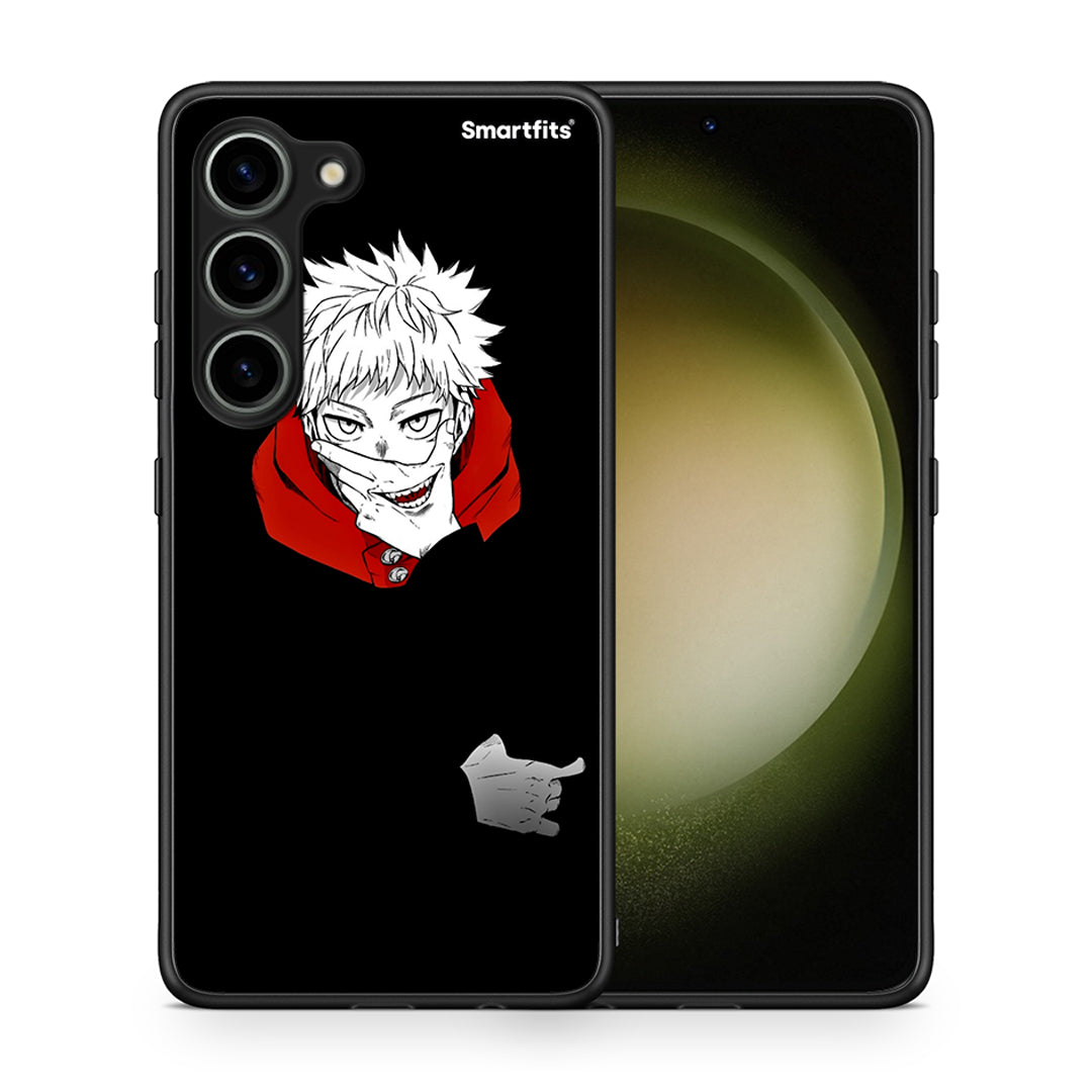 Θήκη Samsung Galaxy S23 Itadori Anime από τη Smartfits με σχέδιο στο πίσω μέρος και μαύρο περίβλημα | Samsung Galaxy S23 Itadori Anime Case with Colorful Back and Black Bezels