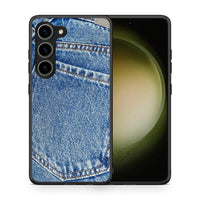 Thumbnail for Θήκη Samsung Galaxy S23 Jeans Pocket από τη Smartfits με σχέδιο στο πίσω μέρος και μαύρο περίβλημα | Samsung Galaxy S23 Jeans Pocket Case with Colorful Back and Black Bezels