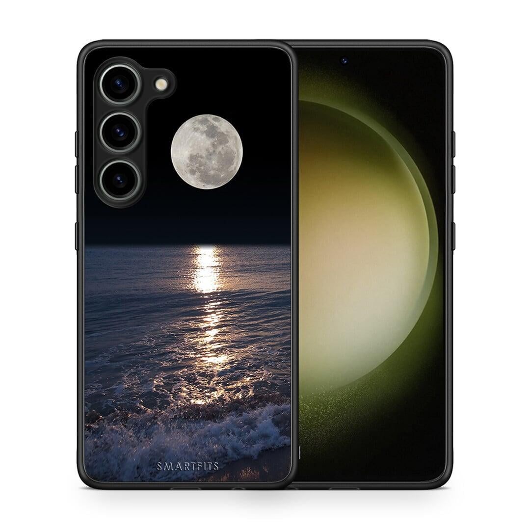 Θήκη Samsung Galaxy S23 Landscape Moon από τη Smartfits με σχέδιο στο πίσω μέρος και μαύρο περίβλημα | Samsung Galaxy S23 Landscape Moon Case with Colorful Back and Black Bezels