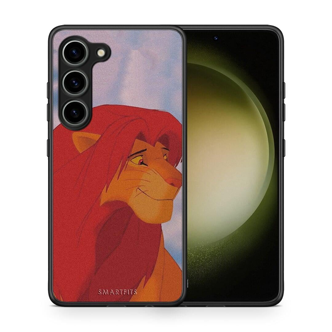 Θήκη Samsung Galaxy S23 Lion Love 1 από τη Smartfits με σχέδιο στο πίσω μέρος και μαύρο περίβλημα | Samsung Galaxy S23 Lion Love 1 Case with Colorful Back and Black Bezels