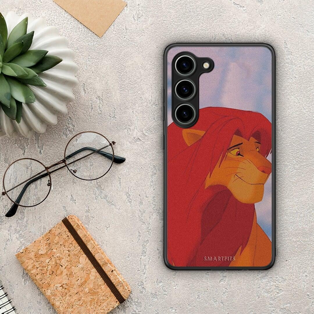 Θήκη Samsung Galaxy S23 Lion Love 1 από τη Smartfits με σχέδιο στο πίσω μέρος και μαύρο περίβλημα | Samsung Galaxy S23 Lion Love 1 Case with Colorful Back and Black Bezels