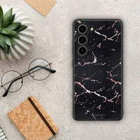 Thumbnail for Θήκη Samsung Galaxy S23 Marble Black Rosegold από τη Smartfits με σχέδιο στο πίσω μέρος και μαύρο περίβλημα | Samsung Galaxy S23 Marble Black Rosegold Case with Colorful Back and Black Bezels