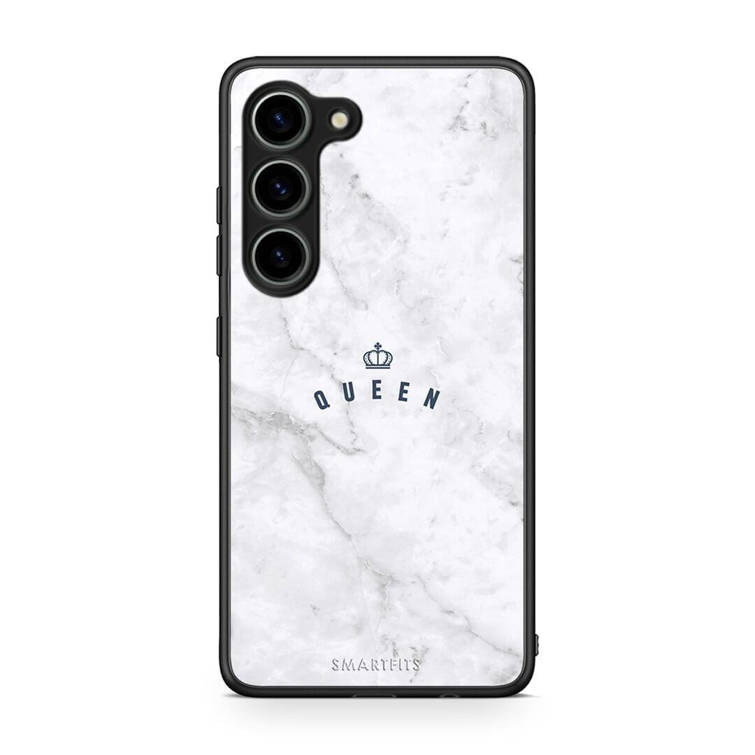 Θήκη Samsung Galaxy S23 Marble Queen από τη Smartfits με σχέδιο στο πίσω μέρος και μαύρο περίβλημα | Samsung Galaxy S23 Marble Queen Case with Colorful Back and Black Bezels