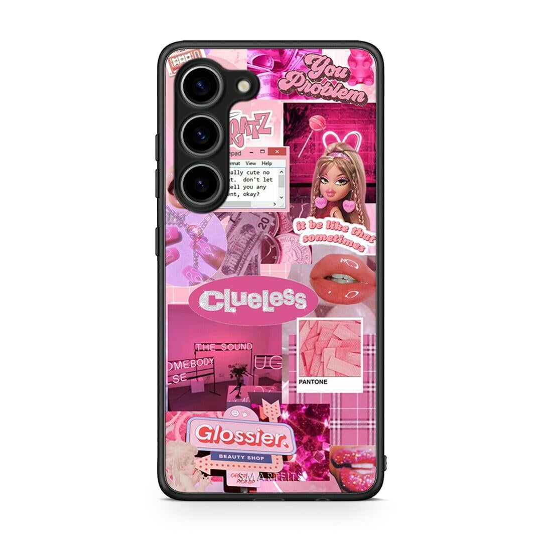 Θήκη Samsung Galaxy S23 Pink Love από τη Smartfits με σχέδιο στο πίσω μέρος και μαύρο περίβλημα | Samsung Galaxy S23 Pink Love Case with Colorful Back and Black Bezels