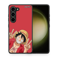 Thumbnail for Θήκη Samsung Galaxy S23 Pirate Luffy από τη Smartfits με σχέδιο στο πίσω μέρος και μαύρο περίβλημα | Samsung Galaxy S23 Pirate Luffy Case with Colorful Back and Black Bezels