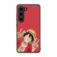 Thumbnail for Θήκη Samsung Galaxy S23 Pirate Luffy από τη Smartfits με σχέδιο στο πίσω μέρος και μαύρο περίβλημα | Samsung Galaxy S23 Pirate Luffy Case with Colorful Back and Black Bezels