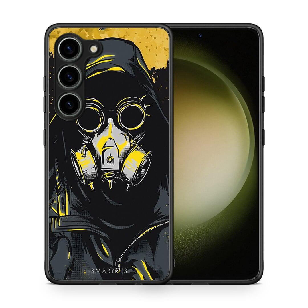 Θήκη Samsung Galaxy S23 PopArt Mask από τη Smartfits με σχέδιο στο πίσω μέρος και μαύρο περίβλημα | Samsung Galaxy S23 PopArt Mask Case with Colorful Back and Black Bezels