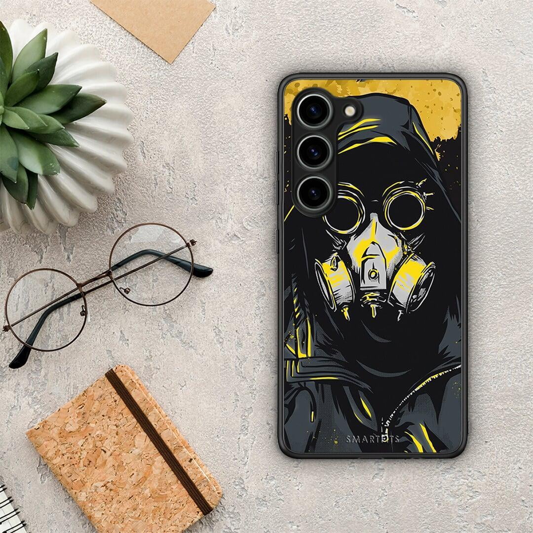 Θήκη Samsung Galaxy S23 PopArt Mask από τη Smartfits με σχέδιο στο πίσω μέρος και μαύρο περίβλημα | Samsung Galaxy S23 PopArt Mask Case with Colorful Back and Black Bezels