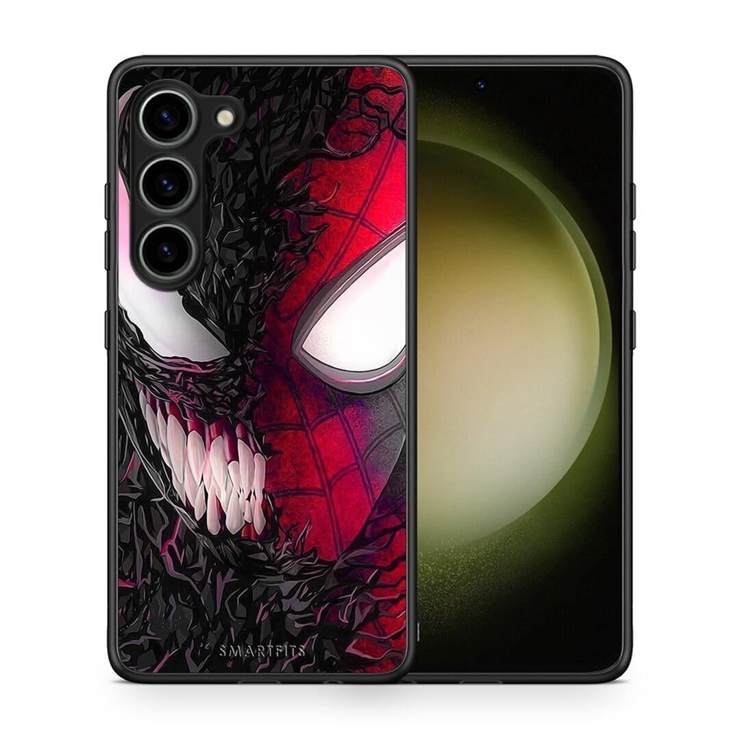 Θήκη Samsung Galaxy S23 PopArt SpiderVenom από τη Smartfits με σχέδιο στο πίσω μέρος και μαύρο περίβλημα | Samsung Galaxy S23 PopArt SpiderVenom Case with Colorful Back and Black Bezels