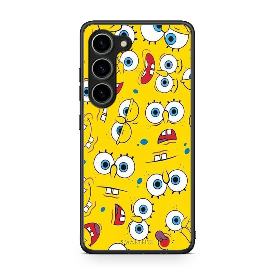 Θήκη Samsung Galaxy S23 PopArt Sponge από τη Smartfits με σχέδιο στο πίσω μέρος και μαύρο περίβλημα | Samsung Galaxy S23 PopArt Sponge Case with Colorful Back and Black Bezels