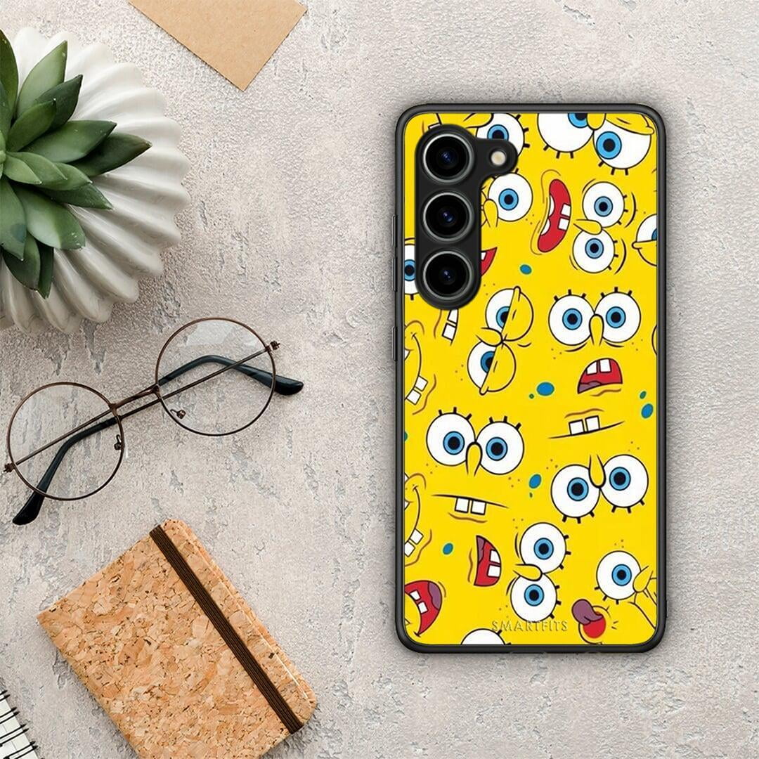 Θήκη Samsung Galaxy S23 PopArt Sponge από τη Smartfits με σχέδιο στο πίσω μέρος και μαύρο περίβλημα | Samsung Galaxy S23 PopArt Sponge Case with Colorful Back and Black Bezels