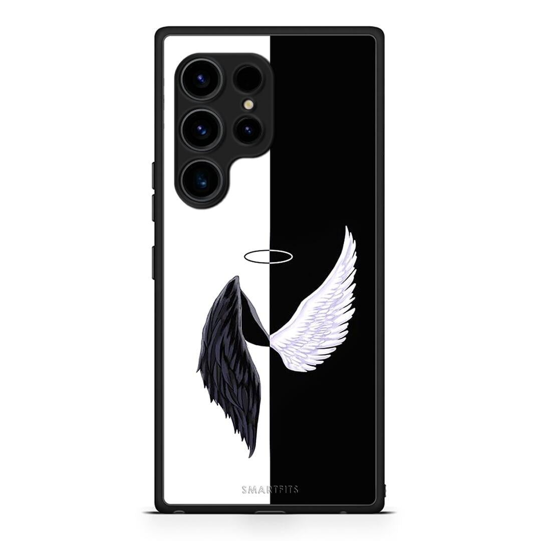 Θήκη Samsung Galaxy S23 Ultra Angels Demons από τη Smartfits με σχέδιο στο πίσω μέρος και μαύρο περίβλημα | Samsung Galaxy S23 Ultra Angels Demons Case with Colorful Back and Black Bezels