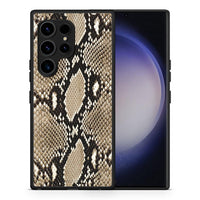 Thumbnail for Θήκη Samsung Galaxy S23 Ultra Animal Fashion Snake από τη Smartfits με σχέδιο στο πίσω μέρος και μαύρο περίβλημα | Samsung Galaxy S23 Ultra Animal Fashion Snake Case with Colorful Back and Black Bezels