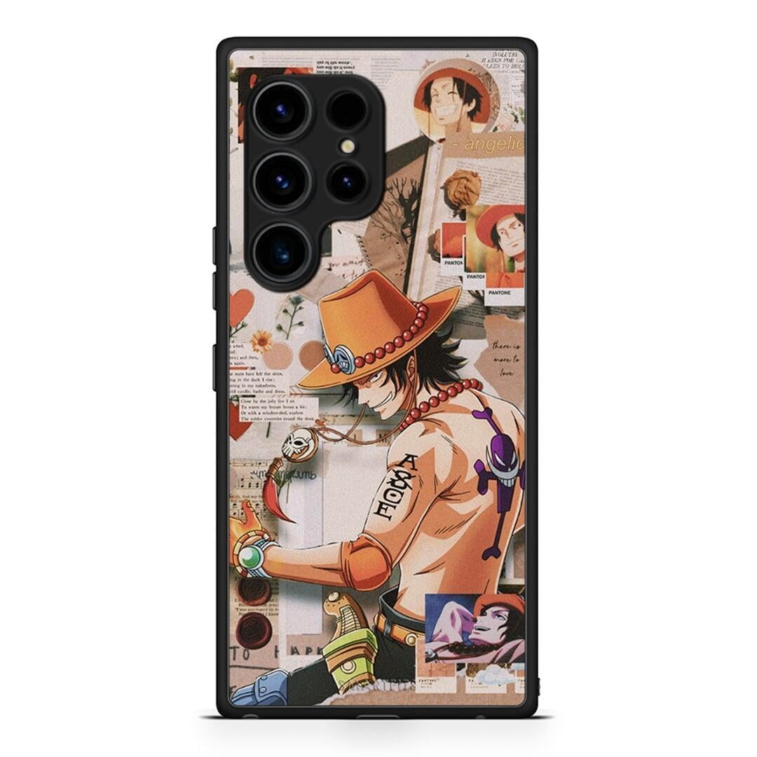 Θήκη Samsung Galaxy S23 Ultra Anime Collage από τη Smartfits με σχέδιο στο πίσω μέρος και μαύρο περίβλημα | Samsung Galaxy S23 Ultra Anime Collage Case with Colorful Back and Black Bezels