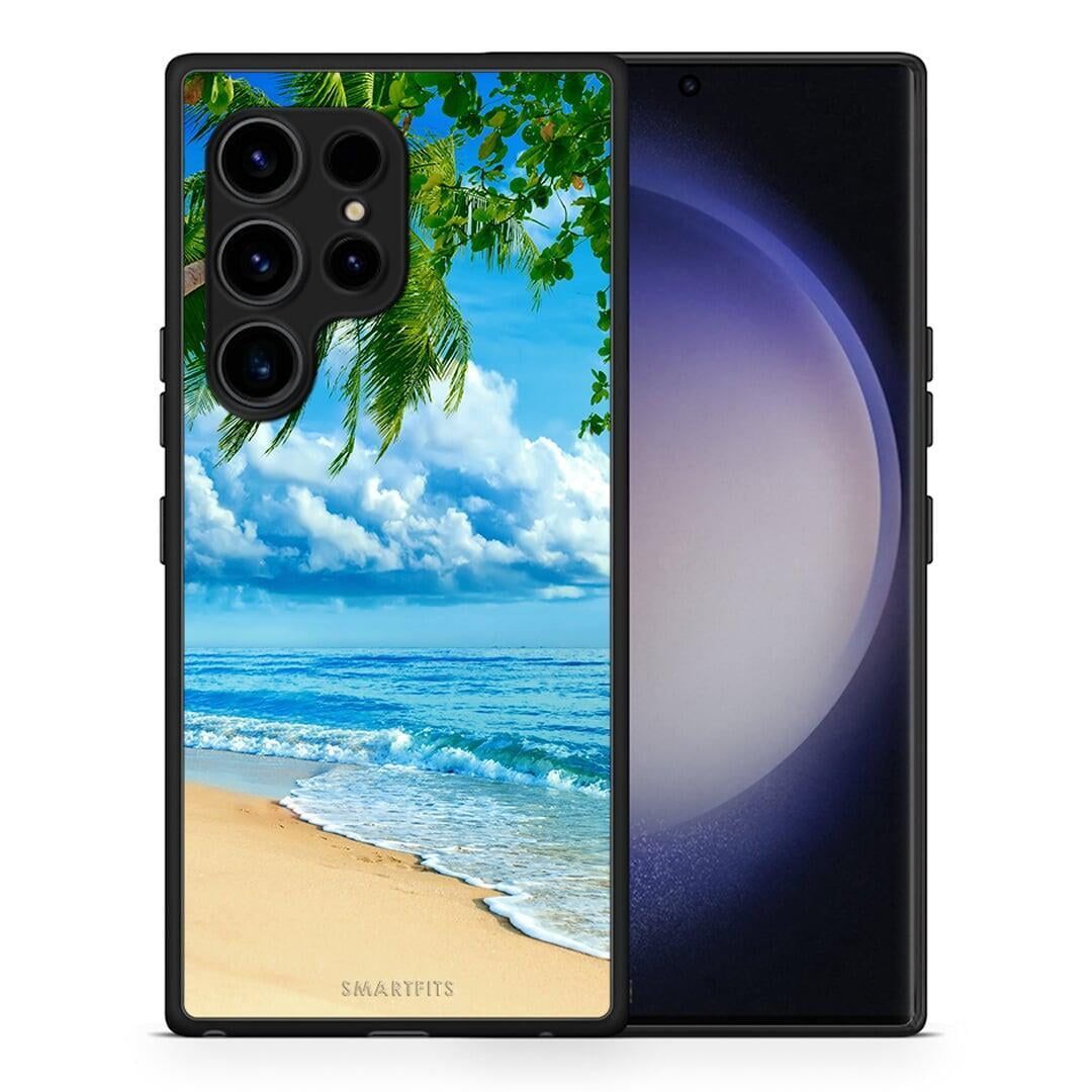 Θήκη Samsung Galaxy S23 Ultra Beautiful Beach από τη Smartfits με σχέδιο στο πίσω μέρος και μαύρο περίβλημα | Samsung Galaxy S23 Ultra Beautiful Beach Case with Colorful Back and Black Bezels