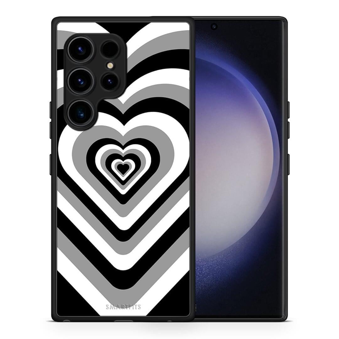 Θήκη Samsung Galaxy S23 Ultra Black Hearts από τη Smartfits με σχέδιο στο πίσω μέρος και μαύρο περίβλημα | Samsung Galaxy S23 Ultra Black Hearts Case with Colorful Back and Black Bezels