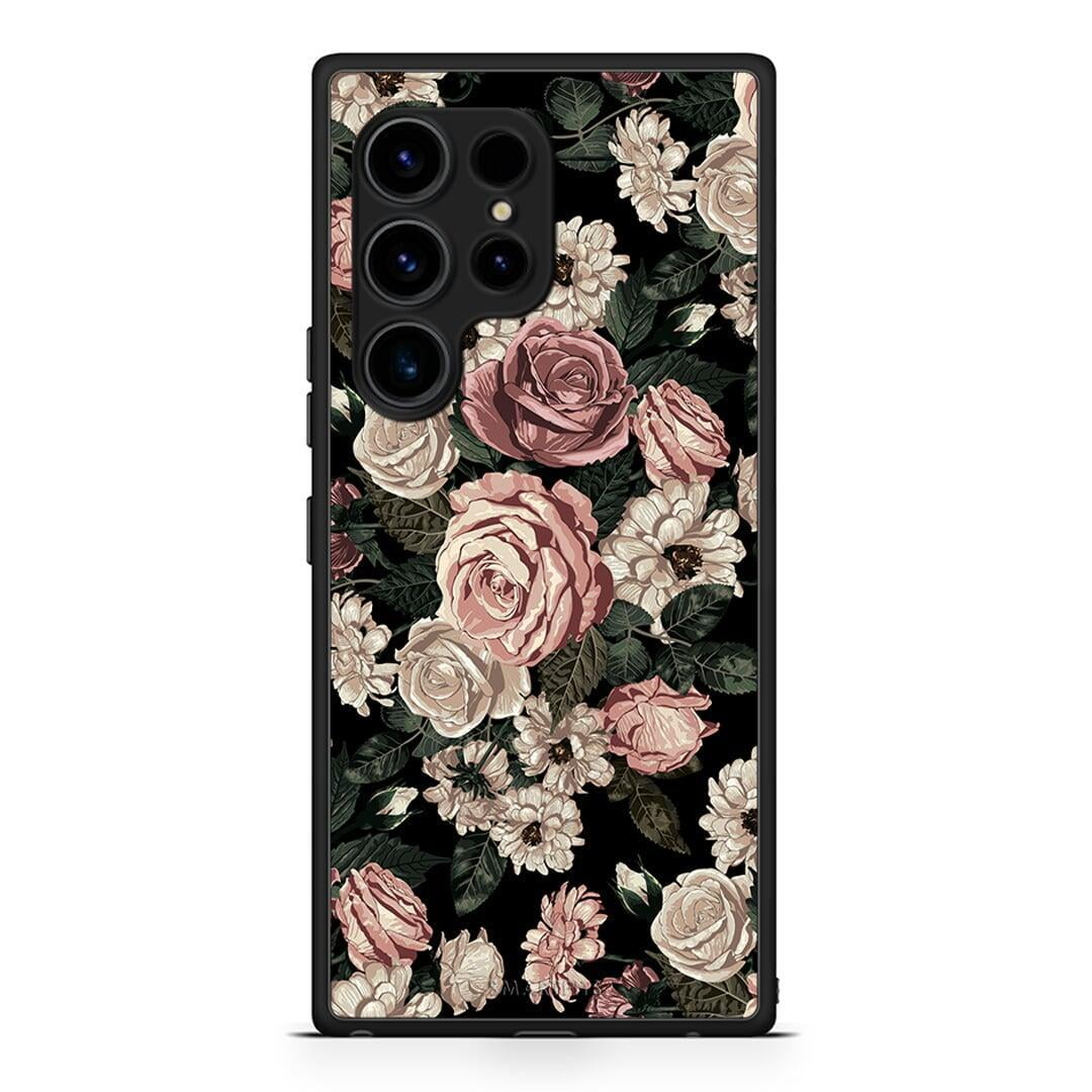 Θήκη Samsung Galaxy S23 Ultra Flower Wild Roses από τη Smartfits με σχέδιο στο πίσω μέρος και μαύρο περίβλημα | Samsung Galaxy S23 Ultra Flower Wild Roses Case with Colorful Back and Black Bezels