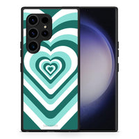 Thumbnail for Θήκη Samsung Galaxy S23 Ultra Green Hearts από τη Smartfits με σχέδιο στο πίσω μέρος και μαύρο περίβλημα | Samsung Galaxy S23 Ultra Green Hearts Case with Colorful Back and Black Bezels