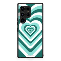 Thumbnail for Θήκη Samsung Galaxy S23 Ultra Green Hearts από τη Smartfits με σχέδιο στο πίσω μέρος και μαύρο περίβλημα | Samsung Galaxy S23 Ultra Green Hearts Case with Colorful Back and Black Bezels