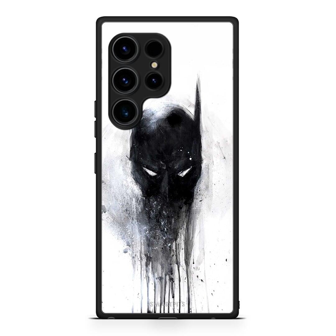 Θήκη Samsung Galaxy S23 Ultra Hero Paint Bat από τη Smartfits με σχέδιο στο πίσω μέρος και μαύρο περίβλημα | Samsung Galaxy S23 Ultra Hero Paint Bat Case with Colorful Back and Black Bezels