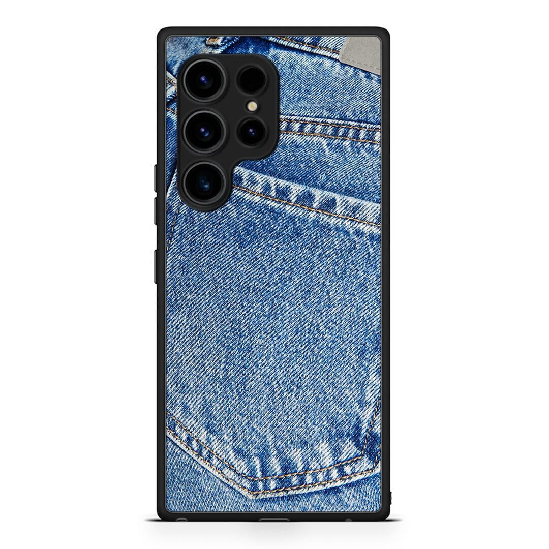 Θήκη Samsung Galaxy S23 Ultra Jeans Pocket από τη Smartfits με σχέδιο στο πίσω μέρος και μαύρο περίβλημα | Samsung Galaxy S23 Ultra Jeans Pocket Case with Colorful Back and Black Bezels