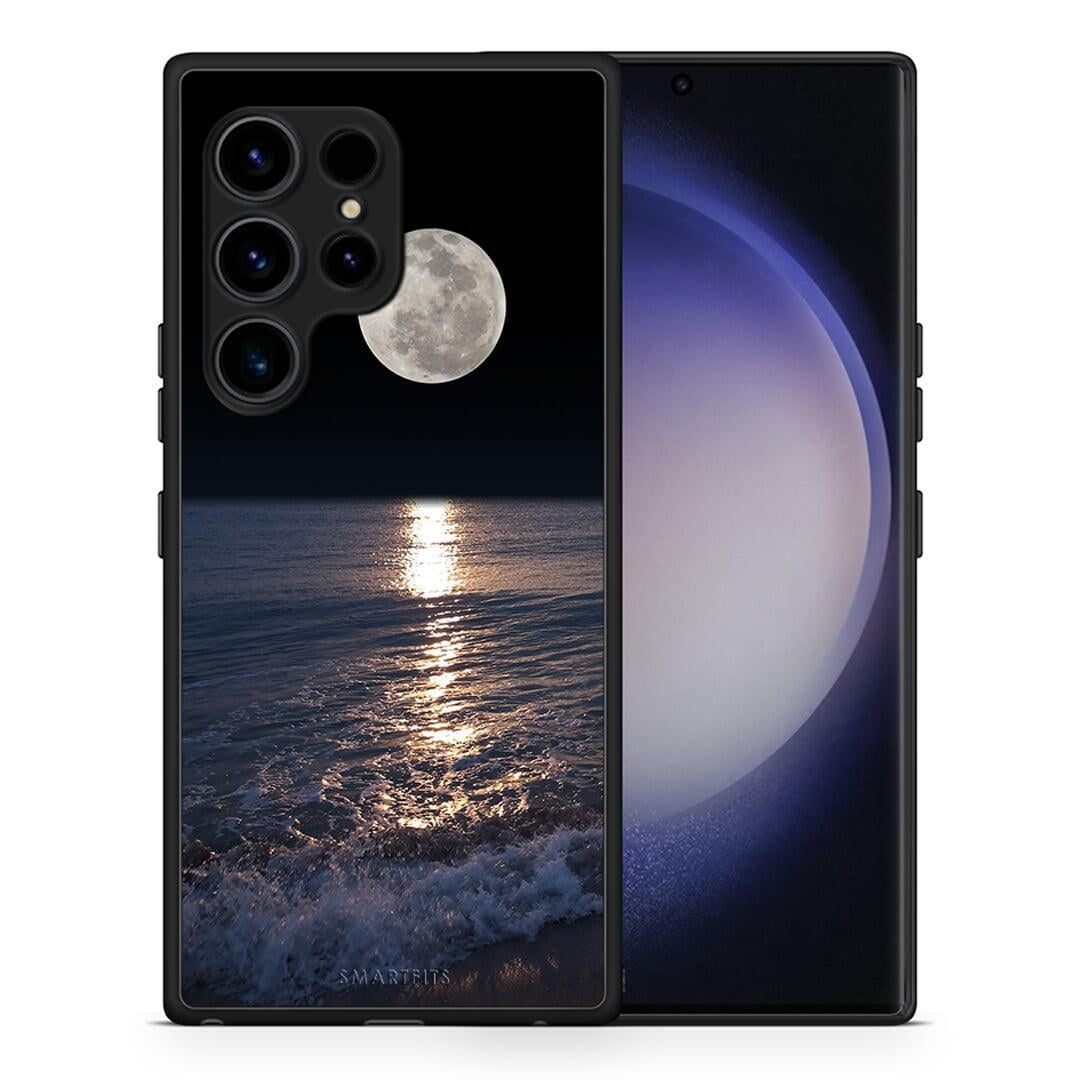 Θήκη Samsung Galaxy S23 Ultra Landscape Moon από τη Smartfits με σχέδιο στο πίσω μέρος και μαύρο περίβλημα | Samsung Galaxy S23 Ultra Landscape Moon Case with Colorful Back and Black Bezels