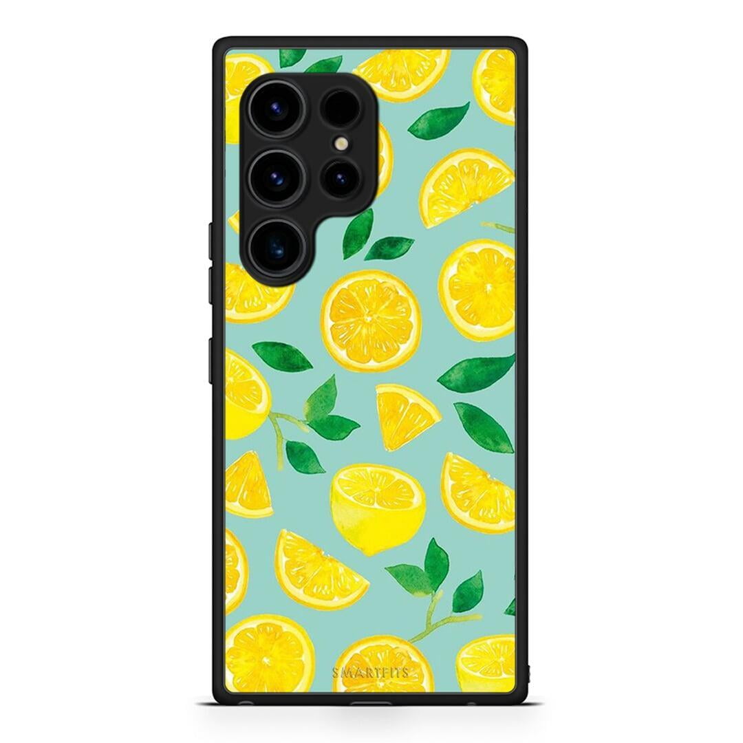 Θήκη Samsung Galaxy S23 Ultra Lemons από τη Smartfits με σχέδιο στο πίσω μέρος και μαύρο περίβλημα | Samsung Galaxy S23 Ultra Lemons Case with Colorful Back and Black Bezels