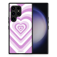 Thumbnail for Θήκη Samsung Galaxy S23 Ultra Lilac Hearts από τη Smartfits με σχέδιο στο πίσω μέρος και μαύρο περίβλημα | Samsung Galaxy S23 Ultra Lilac Hearts Case with Colorful Back and Black Bezels