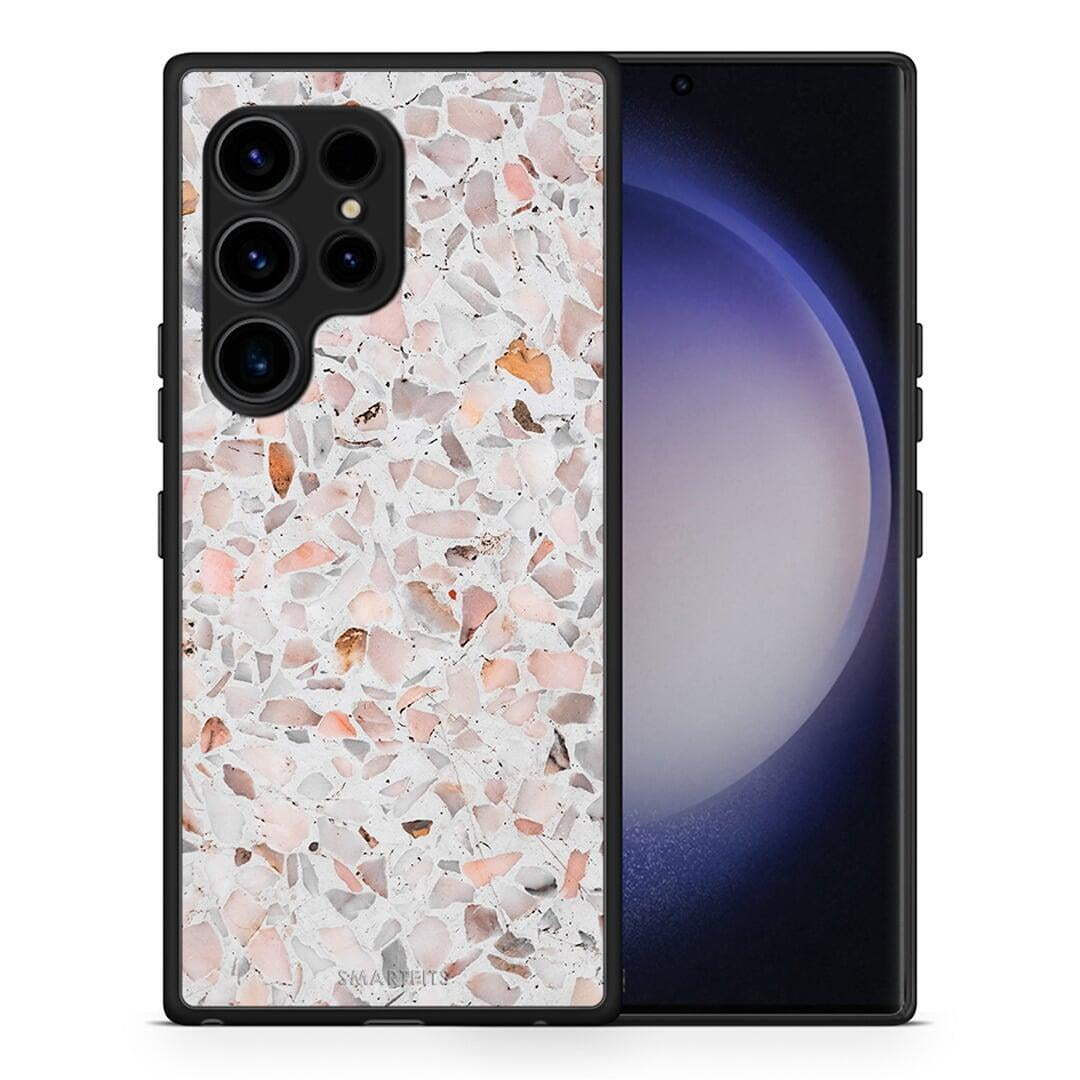 Θήκη Samsung Galaxy S23 Ultra Marble Terrazzo από τη Smartfits με σχέδιο στο πίσω μέρος και μαύρο περίβλημα | Samsung Galaxy S23 Ultra Marble Terrazzo Case with Colorful Back and Black Bezels