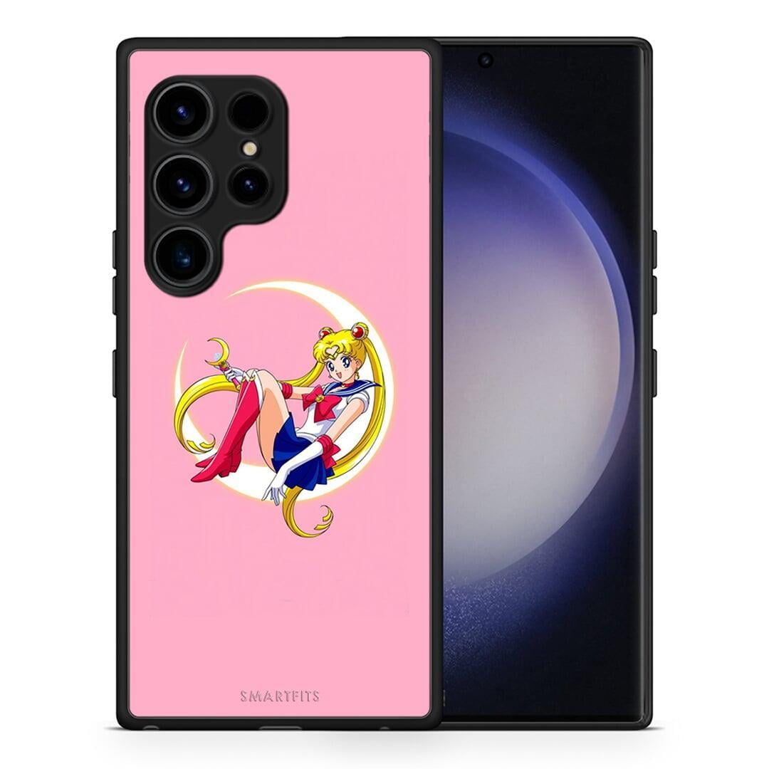 Θήκη Samsung Galaxy S23 Ultra Moon Girl από τη Smartfits με σχέδιο στο πίσω μέρος και μαύρο περίβλημα | Samsung Galaxy S23 Ultra Moon Girl Case with Colorful Back and Black Bezels