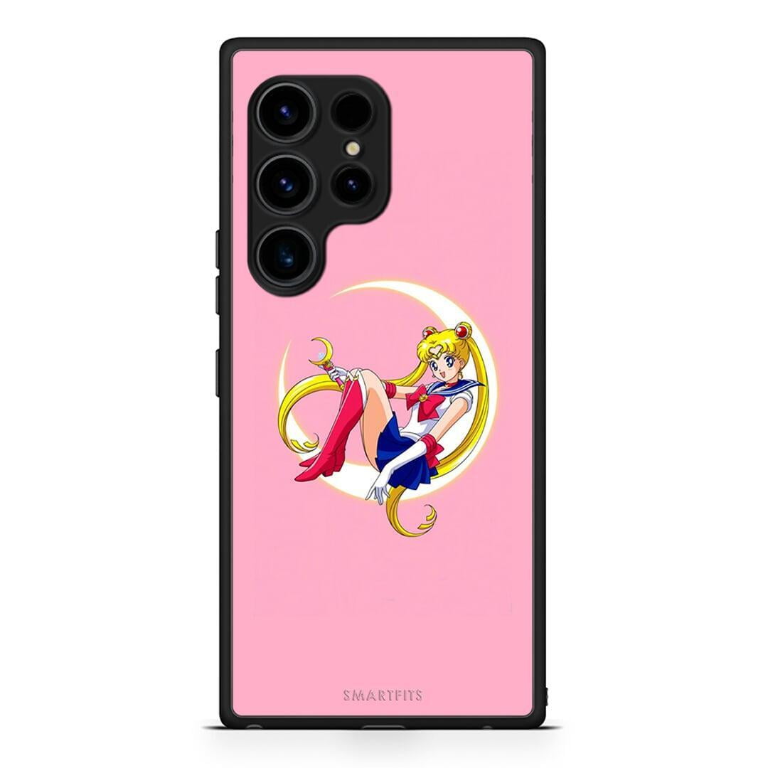 Θήκη Samsung Galaxy S23 Ultra Moon Girl από τη Smartfits με σχέδιο στο πίσω μέρος και μαύρο περίβλημα | Samsung Galaxy S23 Ultra Moon Girl Case with Colorful Back and Black Bezels