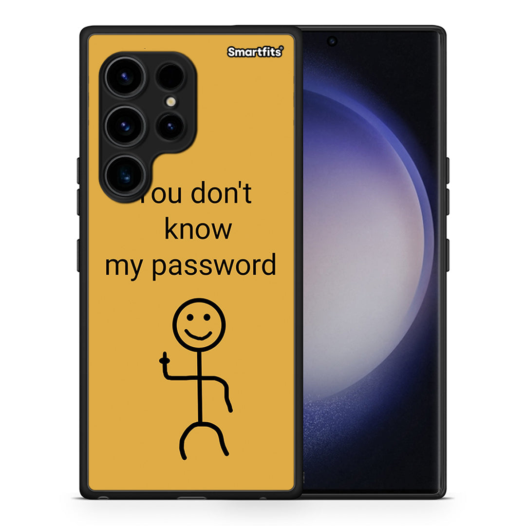 Θήκη Samsung Galaxy S23 Ultra My Password από τη Smartfits με σχέδιο στο πίσω μέρος και μαύρο περίβλημα | Samsung Galaxy S23 Ultra My Password Case with Colorful Back and Black Bezels