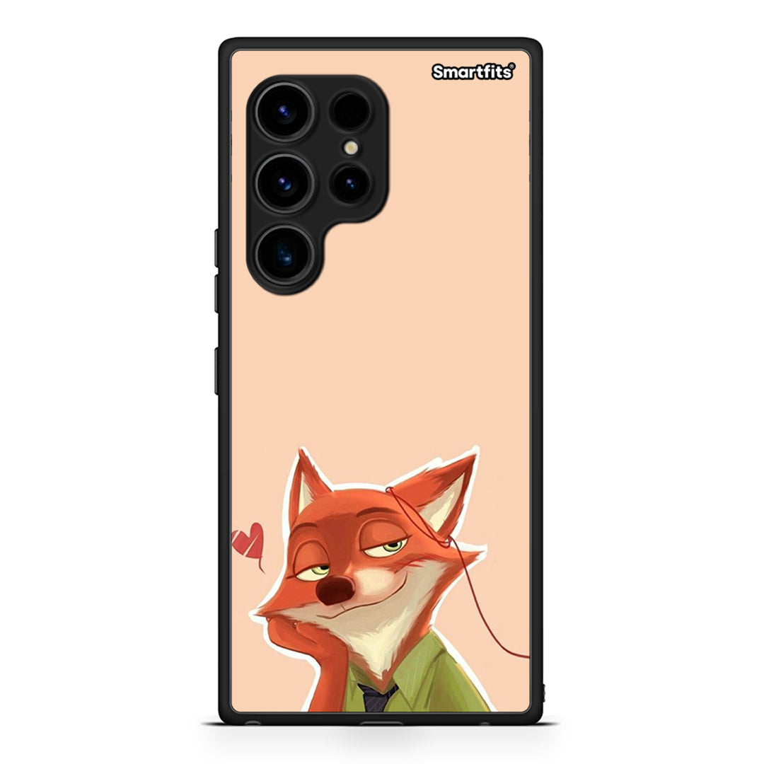 Θήκη Samsung Galaxy S23 Ultra Nick Wilde And Judy Hopps Love 1 από τη Smartfits με σχέδιο στο πίσω μέρος και μαύρο περίβλημα | Samsung Galaxy S23 Ultra Nick Wilde And Judy Hopps Love 1 Case with Colorful Back and Black Bezels