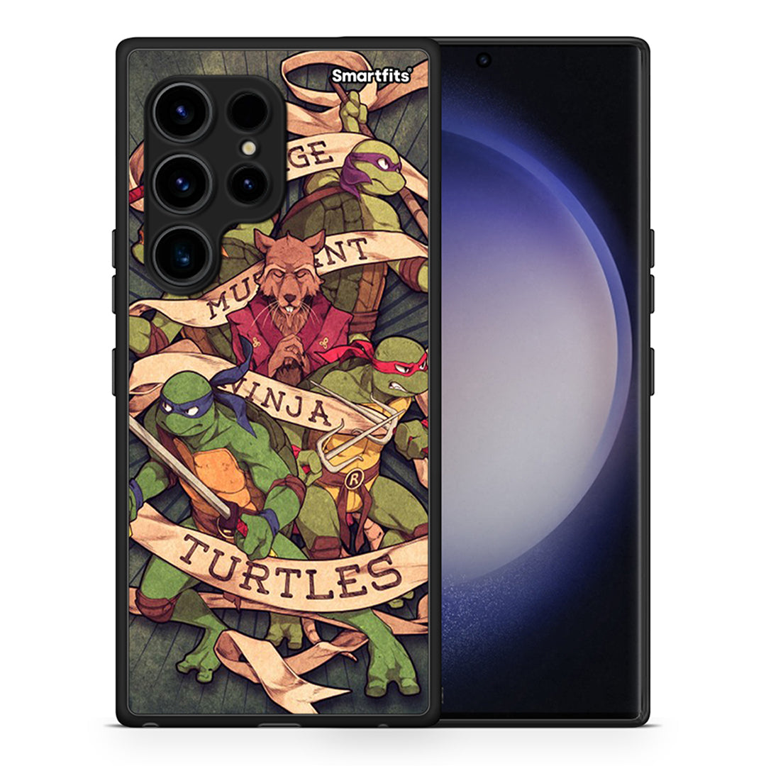 Θήκη Samsung Galaxy S23 Ultra Ninja Turtles από τη Smartfits με σχέδιο στο πίσω μέρος και μαύρο περίβλημα | Samsung Galaxy S23 Ultra Ninja Turtles Case with Colorful Back and Black Bezels