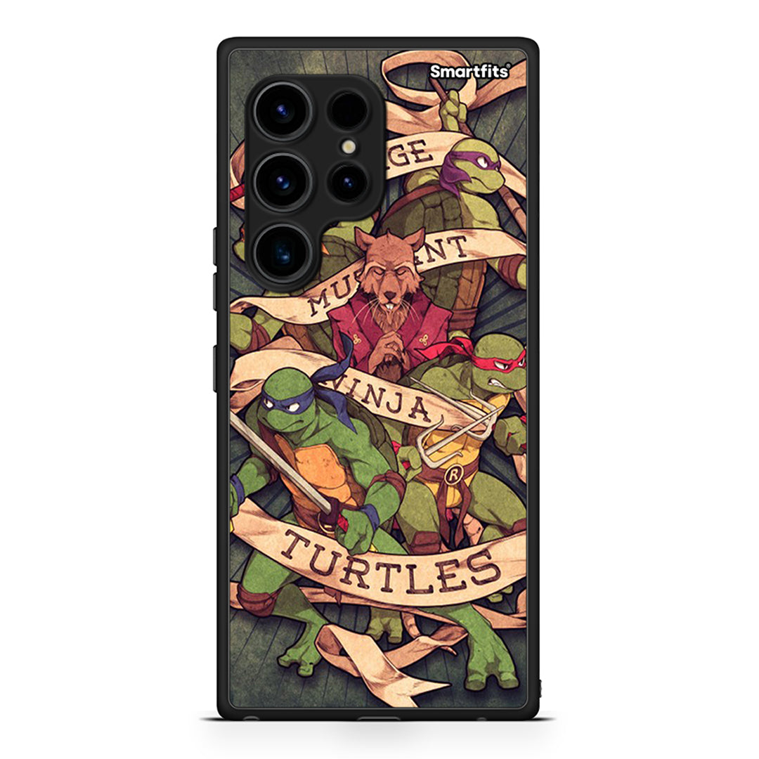 Θήκη Samsung Galaxy S23 Ultra Ninja Turtles από τη Smartfits με σχέδιο στο πίσω μέρος και μαύρο περίβλημα | Samsung Galaxy S23 Ultra Ninja Turtles Case with Colorful Back and Black Bezels