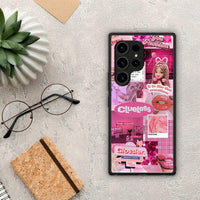 Thumbnail for Θήκη Samsung Galaxy S23 Ultra Pink Love από τη Smartfits με σχέδιο στο πίσω μέρος και μαύρο περίβλημα | Samsung Galaxy S23 Ultra Pink Love Case with Colorful Back and Black Bezels
