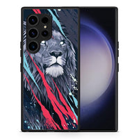 Thumbnail for Θήκη Samsung Galaxy S23 Ultra PopArt Lion Designer από τη Smartfits με σχέδιο στο πίσω μέρος και μαύρο περίβλημα | Samsung Galaxy S23 Ultra PopArt Lion Designer Case with Colorful Back and Black Bezels