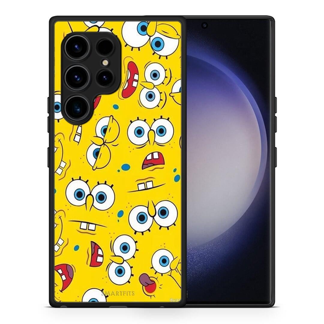 Θήκη Samsung Galaxy S23 Ultra PopArt Sponge από τη Smartfits με σχέδιο στο πίσω μέρος και μαύρο περίβλημα | Samsung Galaxy S23 Ultra PopArt Sponge Case with Colorful Back and Black Bezels