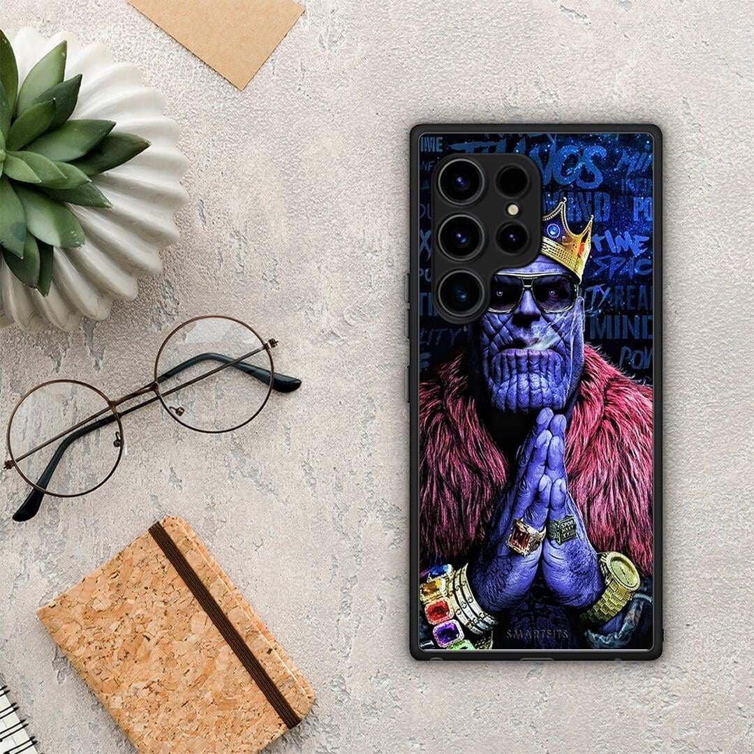 Θήκη Samsung Galaxy S23 Ultra PopArt Thanos από τη Smartfits με σχέδιο στο πίσω μέρος και μαύρο περίβλημα | Samsung Galaxy S23 Ultra PopArt Thanos Case with Colorful Back and Black Bezels