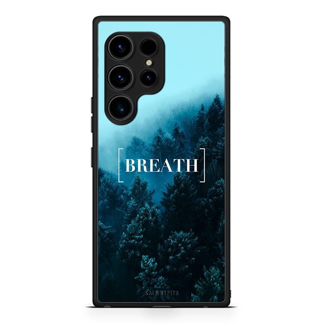 Θήκη Samsung Galaxy S23 Ultra Quote Breath από τη Smartfits με σχέδιο στο πίσω μέρος και μαύρο περίβλημα | Samsung Galaxy S23 Ultra Quote Breath Case with Colorful Back and Black Bezels