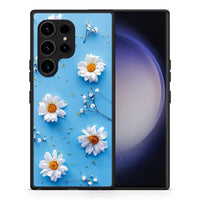 Thumbnail for Θήκη Samsung Galaxy S23 Ultra Real Daisies από τη Smartfits με σχέδιο στο πίσω μέρος και μαύρο περίβλημα | Samsung Galaxy S23 Ultra Real Daisies Case with Colorful Back and Black Bezels