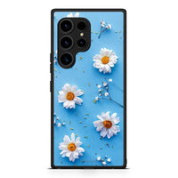 Thumbnail for Θήκη Samsung Galaxy S23 Ultra Real Daisies από τη Smartfits με σχέδιο στο πίσω μέρος και μαύρο περίβλημα | Samsung Galaxy S23 Ultra Real Daisies Case with Colorful Back and Black Bezels