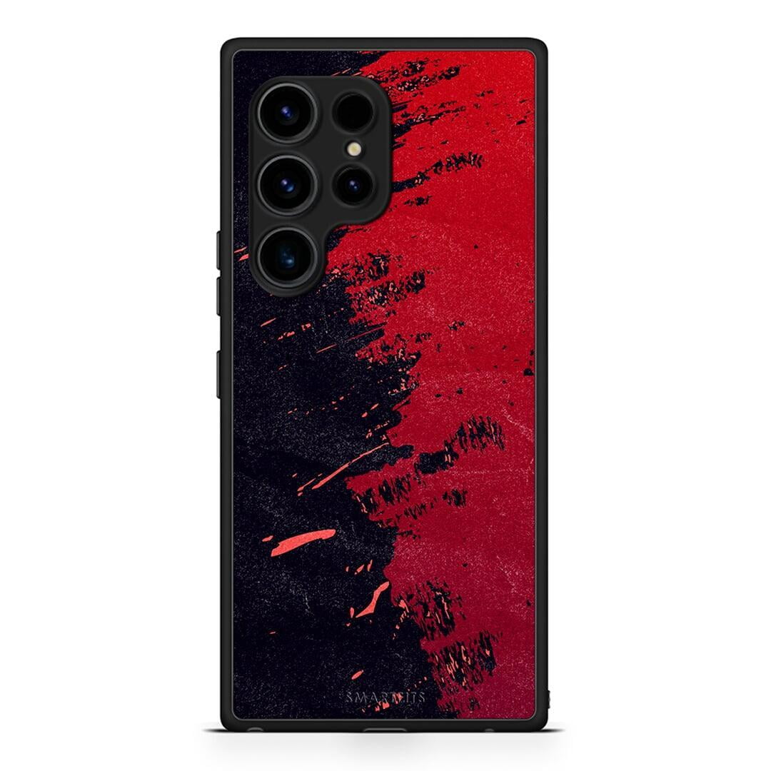 Θήκη Samsung Galaxy S23 Ultra Red Paint από τη Smartfits με σχέδιο στο πίσω μέρος και μαύρο περίβλημα | Samsung Galaxy S23 Ultra Red Paint Case with Colorful Back and Black Bezels