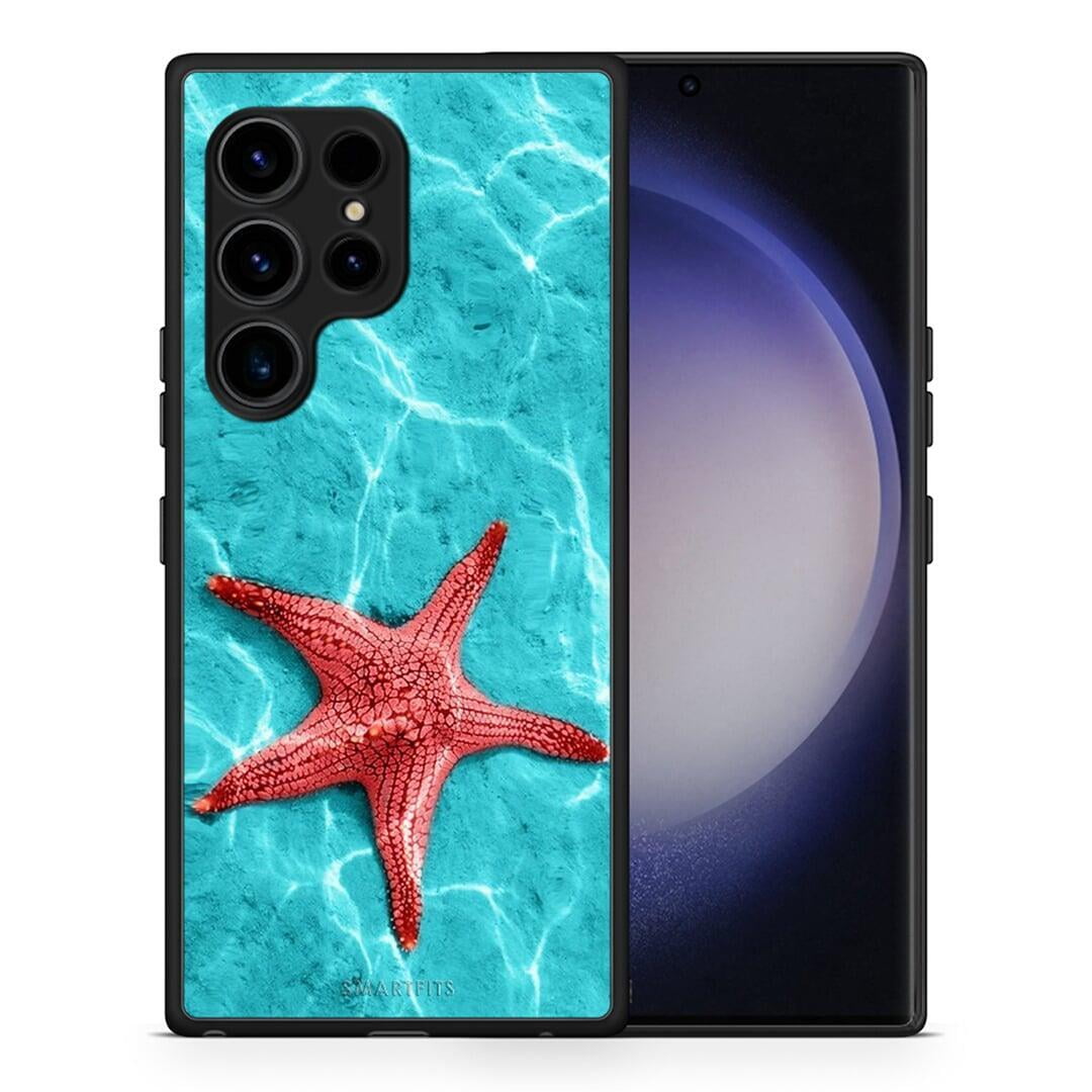 Θήκη Samsung Galaxy S23 Ultra Red Starfish από τη Smartfits με σχέδιο στο πίσω μέρος και μαύρο περίβλημα | Samsung Galaxy S23 Ultra Red Starfish Case with Colorful Back and Black Bezels