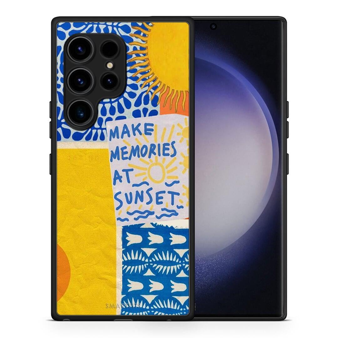 Θήκη Samsung Galaxy S23 Ultra Sunset Memories από τη Smartfits με σχέδιο στο πίσω μέρος και μαύρο περίβλημα | Samsung Galaxy S23 Ultra Sunset Memories Case with Colorful Back and Black Bezels