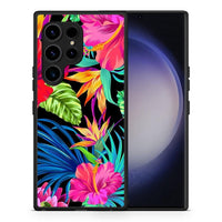 Thumbnail for Θήκη Samsung Galaxy S23 Ultra Tropical Flowers από τη Smartfits με σχέδιο στο πίσω μέρος και μαύρο περίβλημα | Samsung Galaxy S23 Ultra Tropical Flowers Case with Colorful Back and Black Bezels