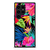 Thumbnail for Θήκη Samsung Galaxy S23 Ultra Tropical Flowers από τη Smartfits με σχέδιο στο πίσω μέρος και μαύρο περίβλημα | Samsung Galaxy S23 Ultra Tropical Flowers Case with Colorful Back and Black Bezels