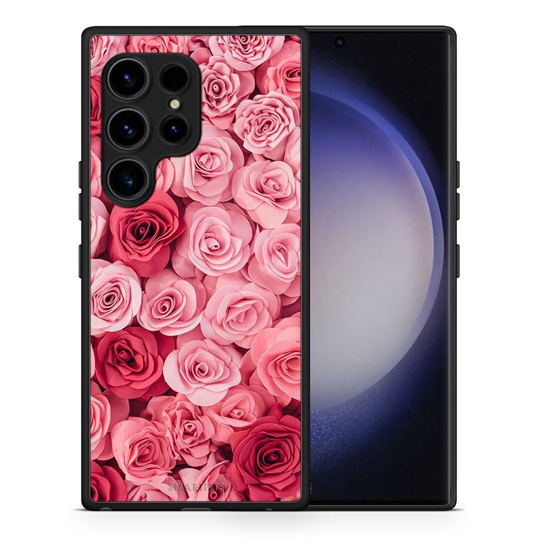 Θήκη Samsung Galaxy S23 Ultra Valentine RoseGarden από τη Smartfits με σχέδιο στο πίσω μέρος και μαύρο περίβλημα | Samsung Galaxy S23 Ultra Valentine RoseGarden Case with Colorful Back and Black Bezels